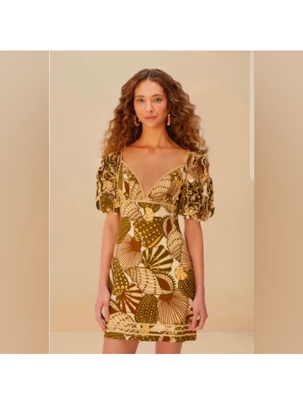 NWT. Sand Shell Mix LENZING™ ECOVERO™ Viscose Mini Dress. Size XS.